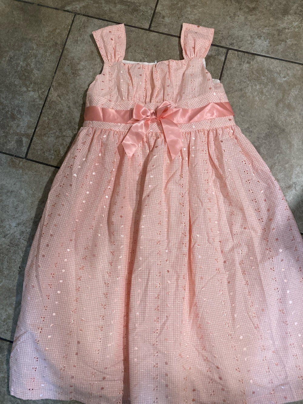 Age 7 years old Ashley Ann Light Pink Sequin Bow Girls' Formal Dress